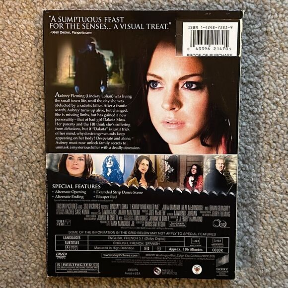 “I Know Who Killed Me” DVD - Picture 2 of 5